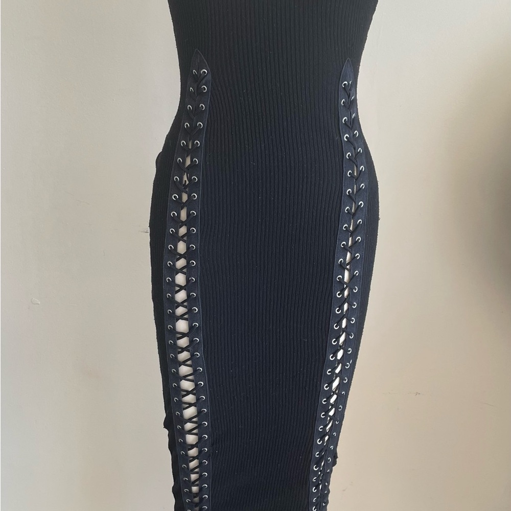 Fashion Nova Black Strapless Maxi Dress